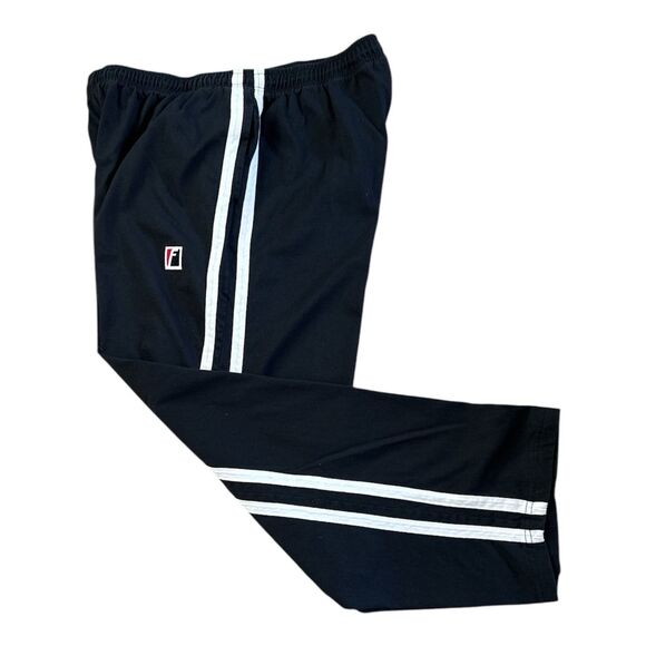 Vintage Franklin‎ Sport Track Pant Sweatpants Black W/ Stripe Baggy Y2k Wide - Picture 3 of 11